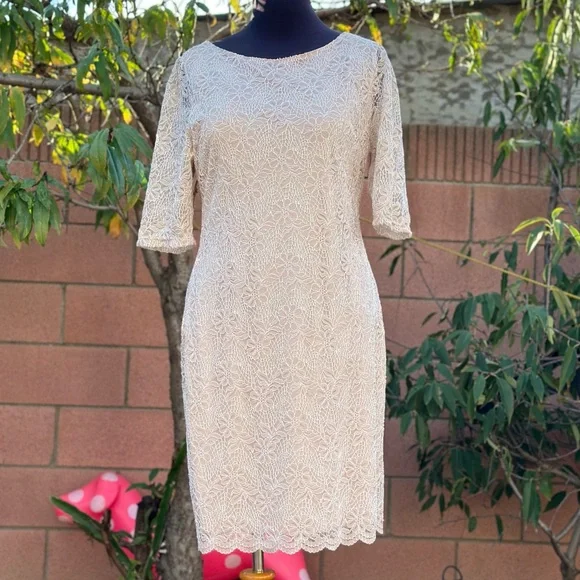 candalite | Dresses | Candalite Formal Open Triangle Back Lace Overlay  Fully Lined | Poshmark